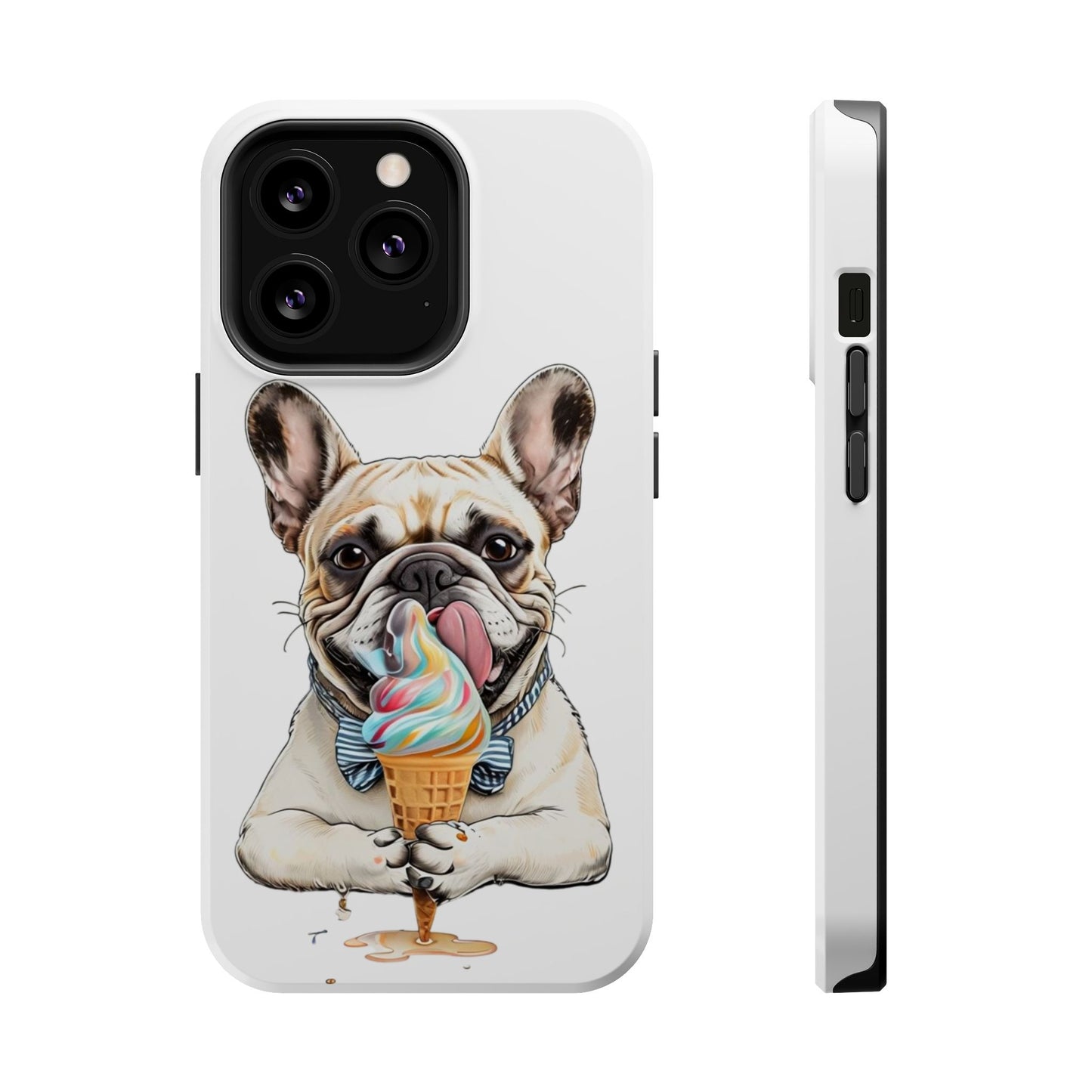 Adorable French Bulldog iPhone Case - Fun Animal Print, MagSafe Tough Cover, Perfect Pet Lover Gift