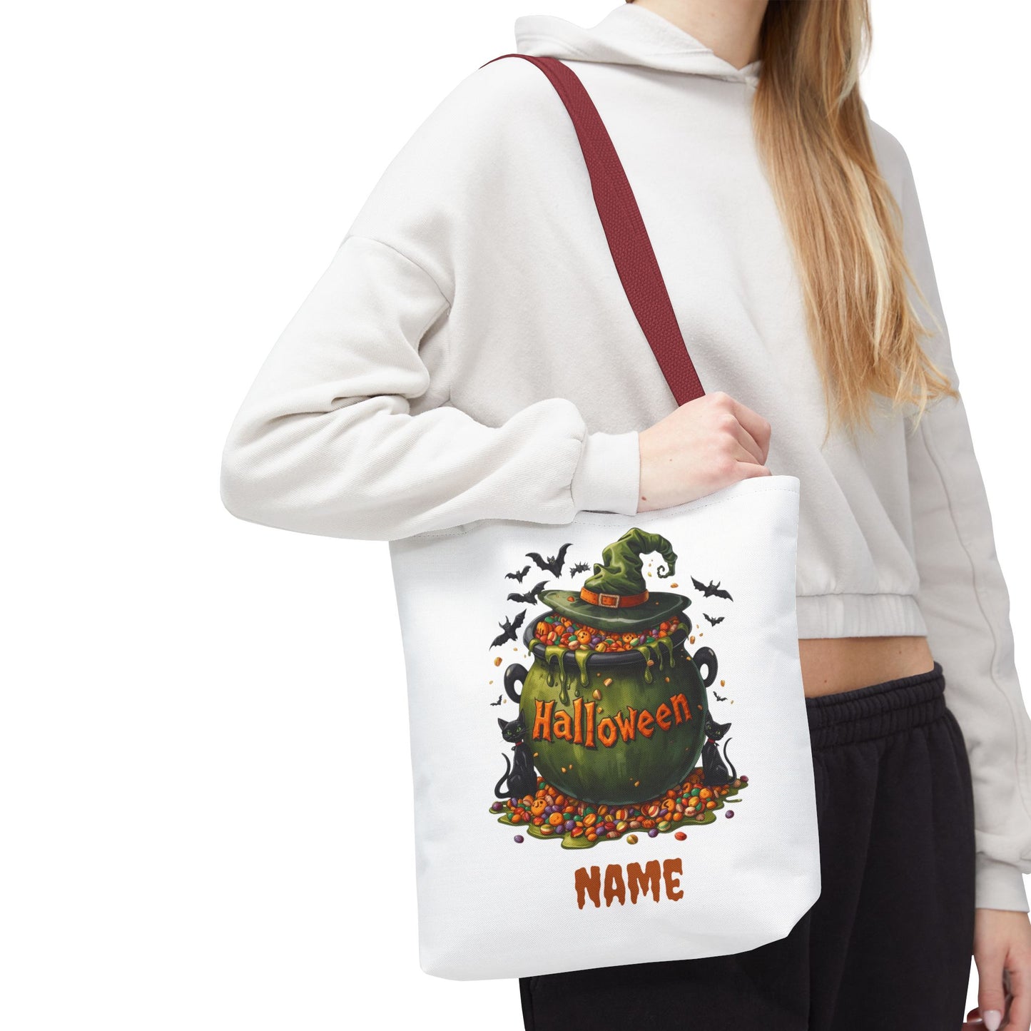 Custom Kids Halloween Trick or Treat Bag – Personalized Candy Tote Sack – Children’s Halloween Gift, Reusable Trick-or-Treat Tote
