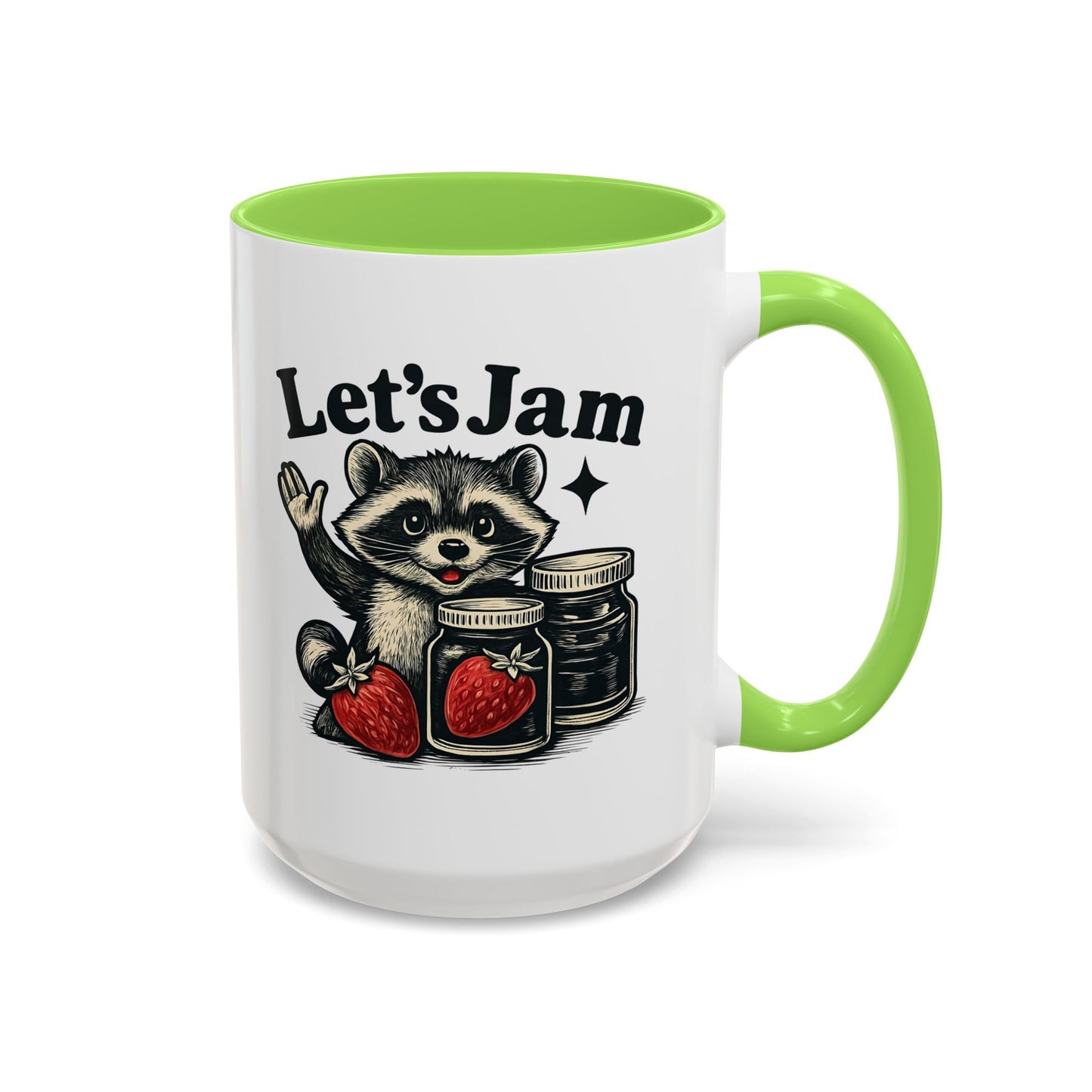 Racoon Mug, Racoon Gifts, Let's Jam Coffee Mug, Strawberry Mug, Cute Summer Mug, Raccoon Strawberry Mug, Funny Raccoon Mug, Trending Now