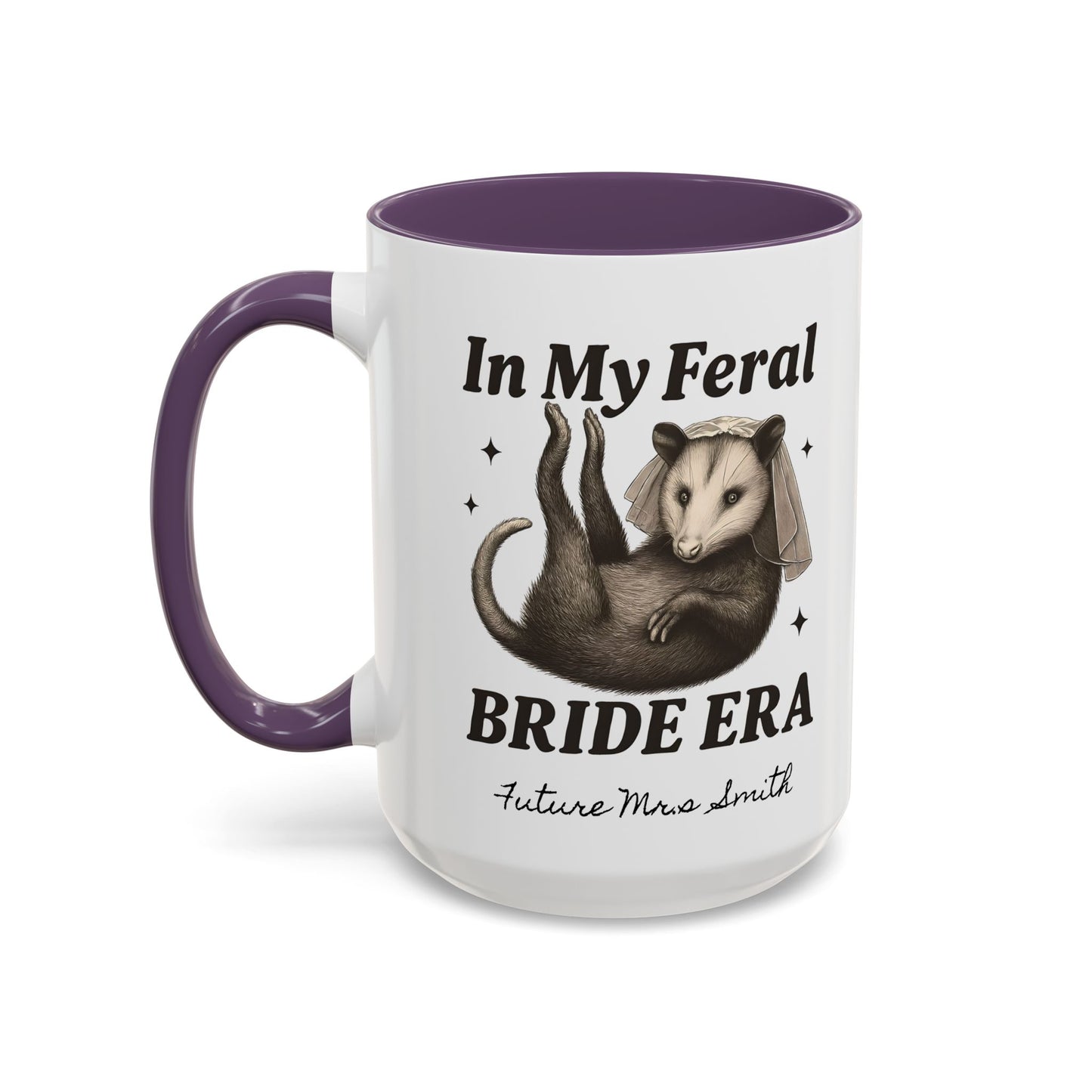 Feral Bride Era Coffee Mug, Funny Bride Mug, In My Feral Era Mug, Opossum Bride Mug, Bride Gift Idea, Quirky Bride Gift