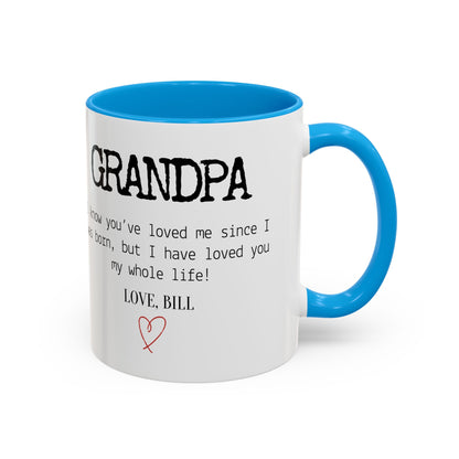 Personalized Grandpa Mug, Gift from Grandchild, Custom Message Coffee Cup, Grandpa Birthday Gift, Father’s Day Mug, Sentimental Gift for Grandpa
