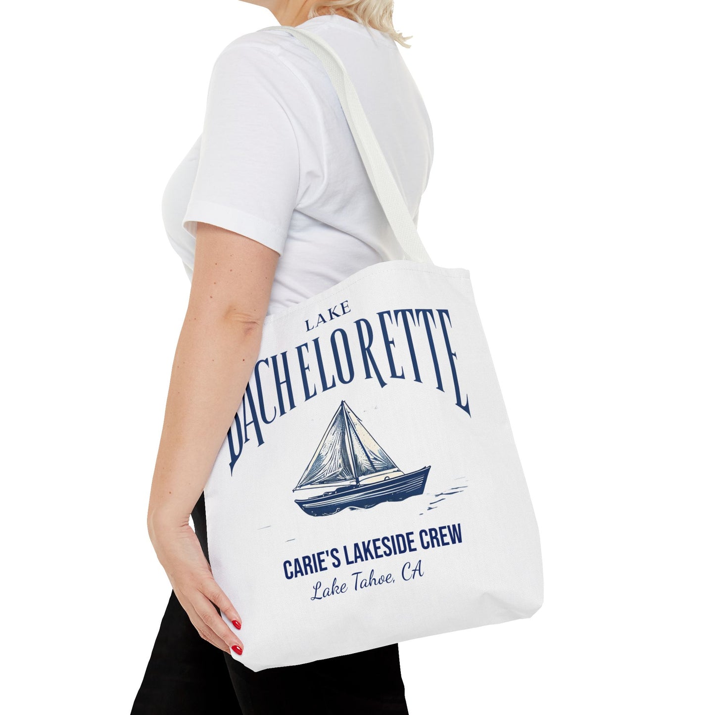 Let's Get Nauti Personalized Tote Bag, Bride Tote Bag, Bridesmaid Tote Bag, Hen Party Favors, Bride Tribe, Lake Bachelorette