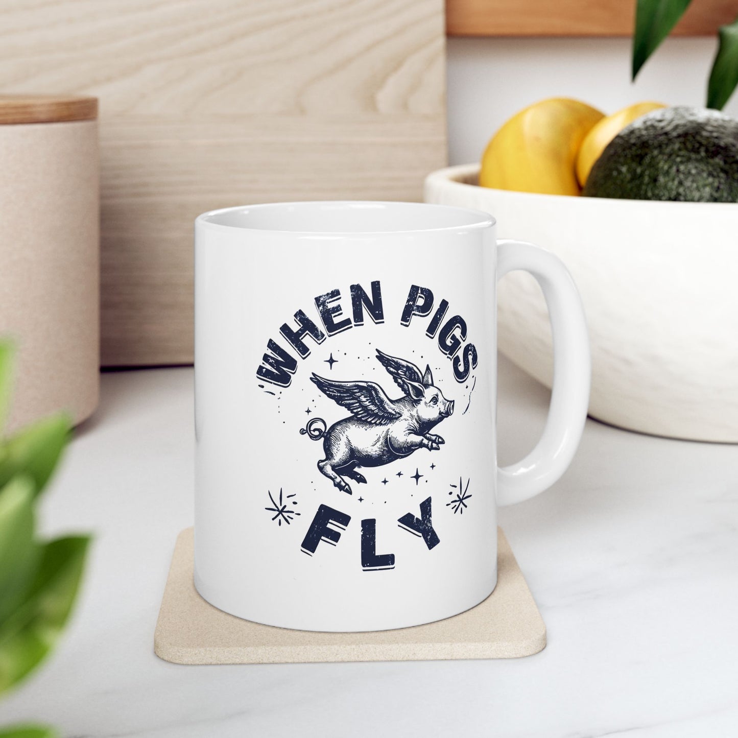When Pigs Fly Mug, Flying Pig Mug, Pigs With Wings, Pig Lover Gift, Cute Flying Pig Mug, Piglet Present, 11oz and 15oz
