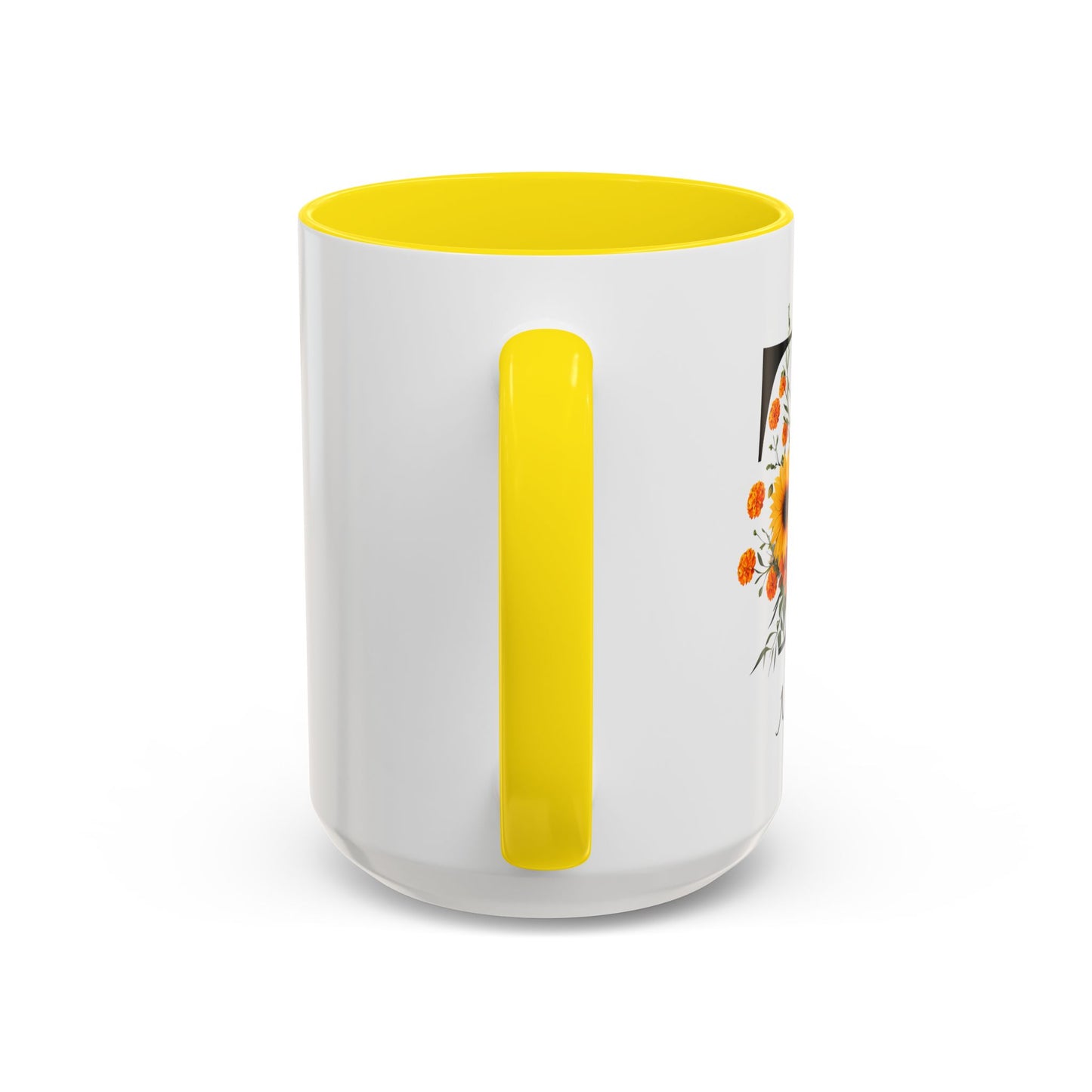 Personalized Floral Monogram - Letter T - Elegant Accent Coffee Mug – Personalized Mothers Day Gift