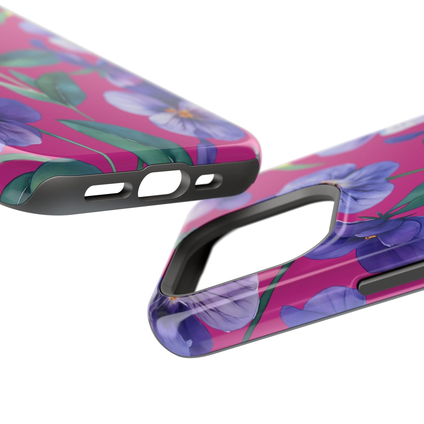 African Violet Floral Magnetic Tough Case, Summer Iphone Case, Wildflower Case, Flower Phone Cover, Stylish Phone Case