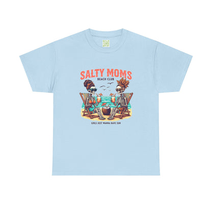 Salty Moms Beach Club Unisex Tee, Summer Fun Shirt, Beach Day Tee, Beachwear Gift, Mom Gift, Graphic Tee