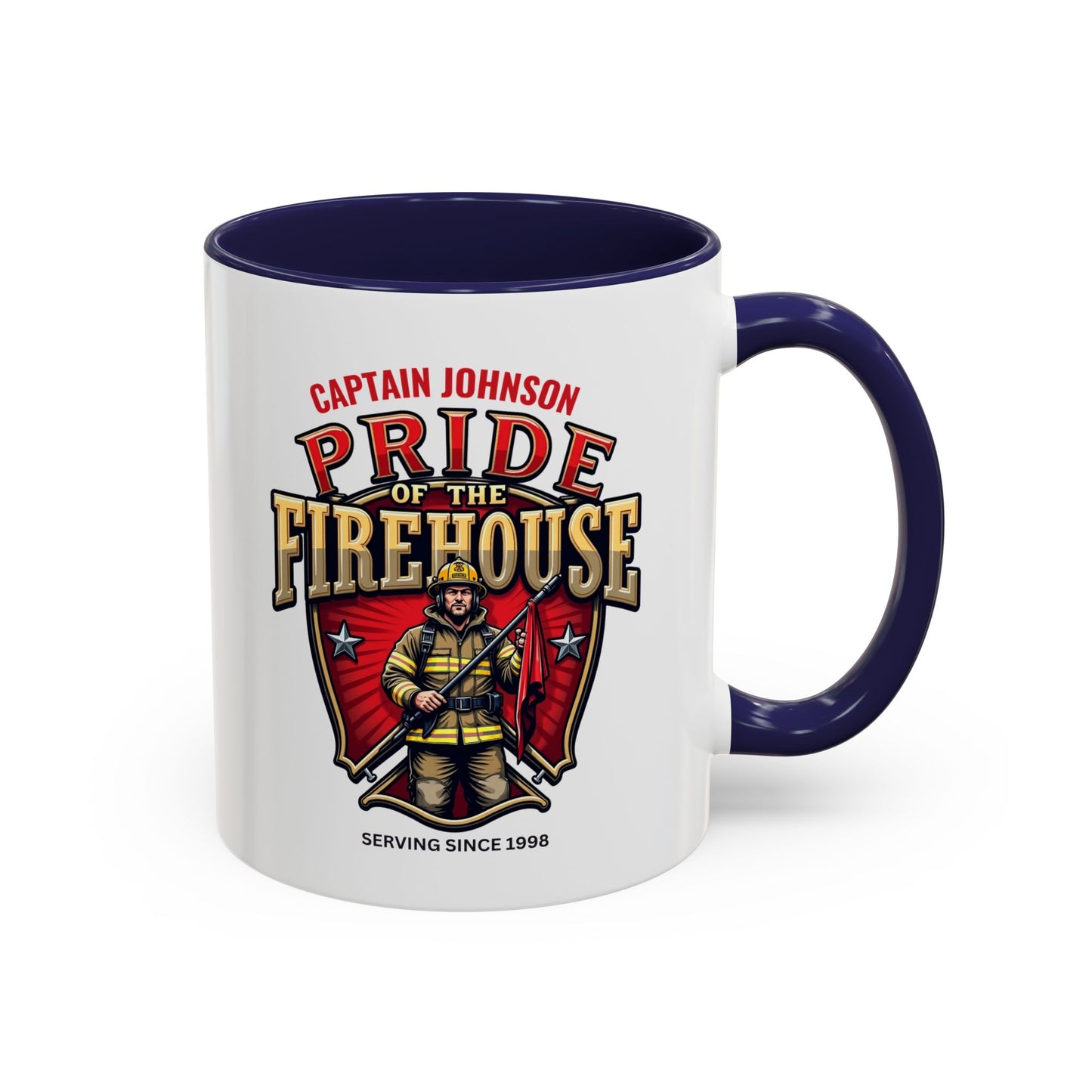 Personalized Pride of the Firehouse Shield Mug, Fire Department, Fire Fighter Gift, Firefighter Mug, Firefighter Dad Gift