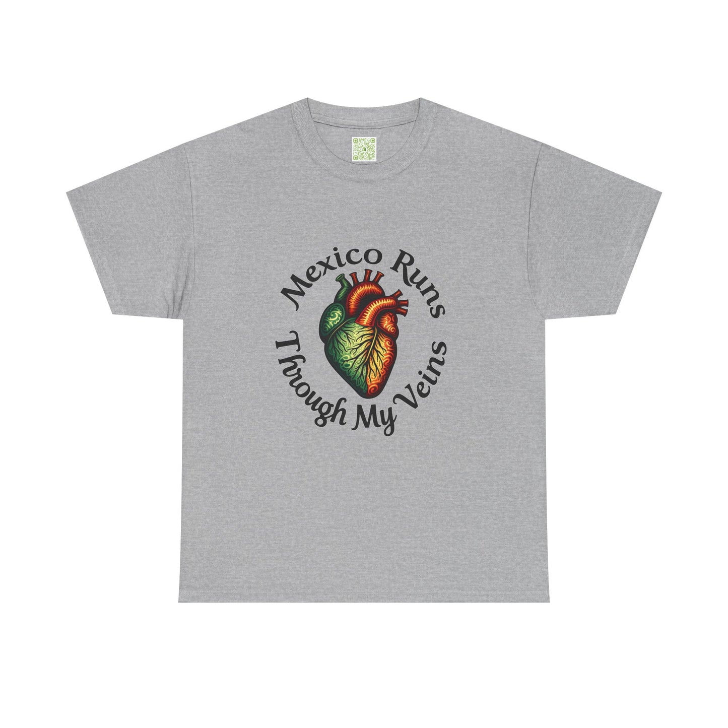 Viva La Vida Mexico Unisex Tee, Mexico Runs Through My Veins, Gift for Mexicans, Heart Design Tee, Celebratory Apparel, Mexican Pride