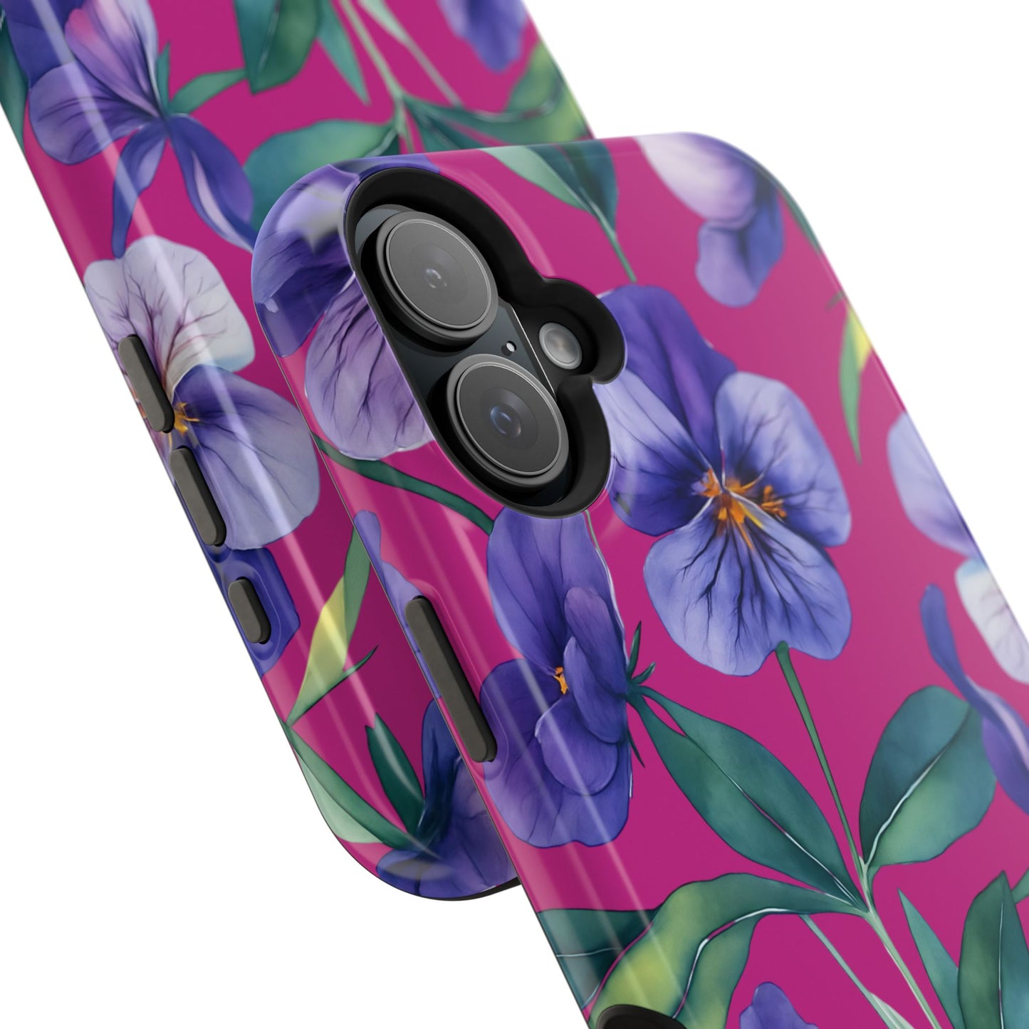 African Violet Floral Magnetic Tough Case, Summer Iphone Case, Wildflower Case, Flower Phone Cover, Stylish Phone Case