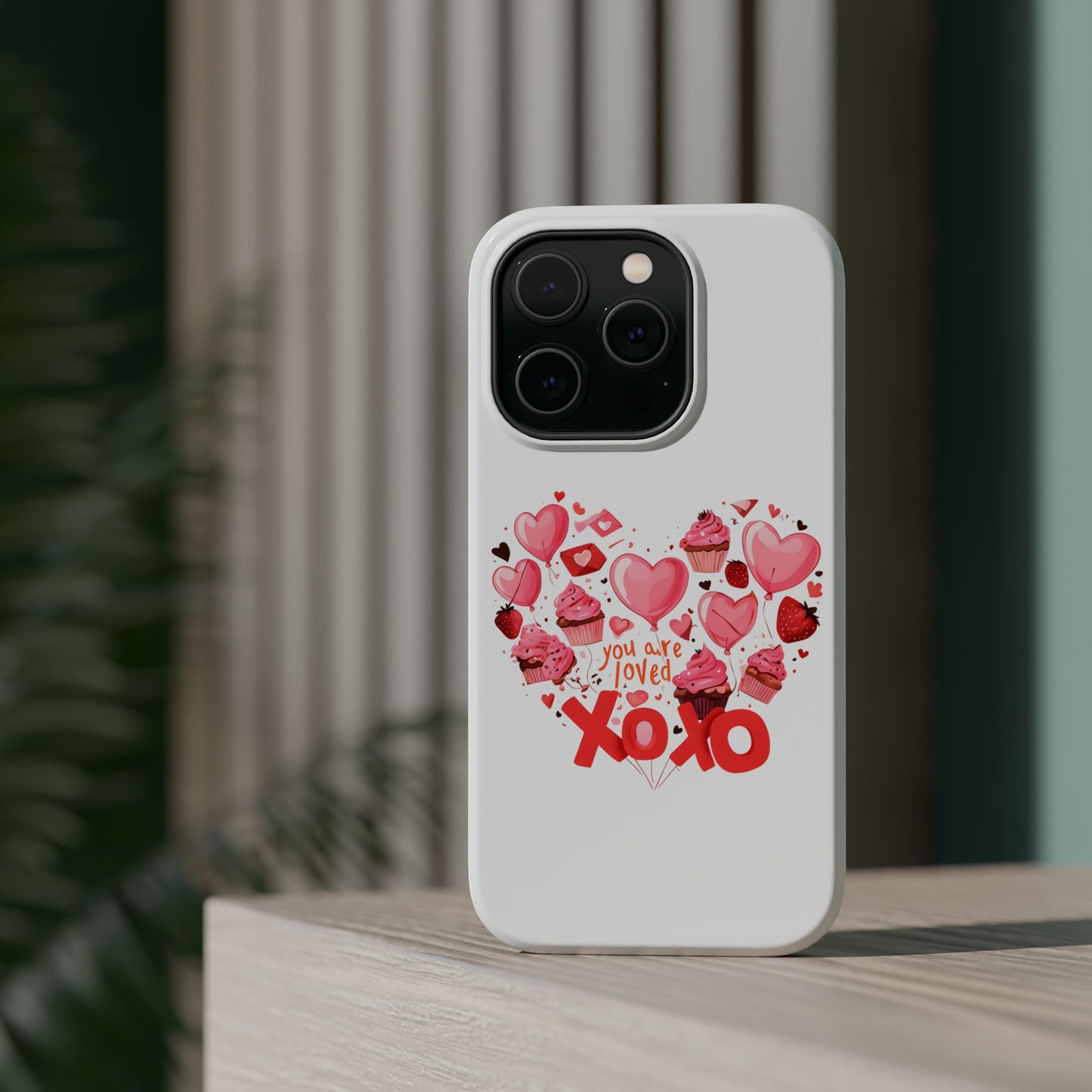 Valentine's Day Magnetic Tough Cases, Cute Phone Cover, Gift for Her, Love Heart Design, Personalizable Tech Accessory