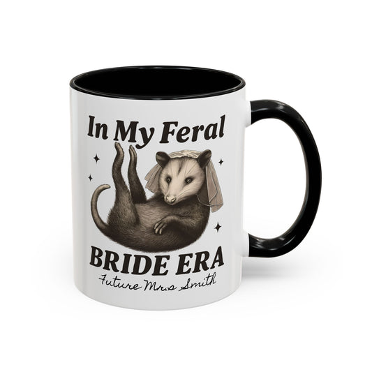Feral Bride Era Coffee Mug, Funny Bride Mug, In My Feral Era Mug, Opossum Bride Mug, Bride Gift Idea, Quirky Bride Gift