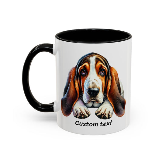 Funny Basset Hound Dog Lover Mug, Dog is Friendly, I am Not' Coffee Cup, Dog Mom Gift for Pet Lovers with Attitude and Humor