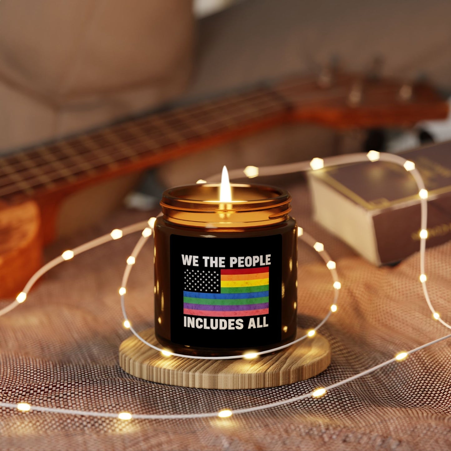 Inclusive Vibes Scented Soy Candle, We The People Pride, Multi-Size Amber Jar, Pride Merch, Subtle Pride, Pride 2025