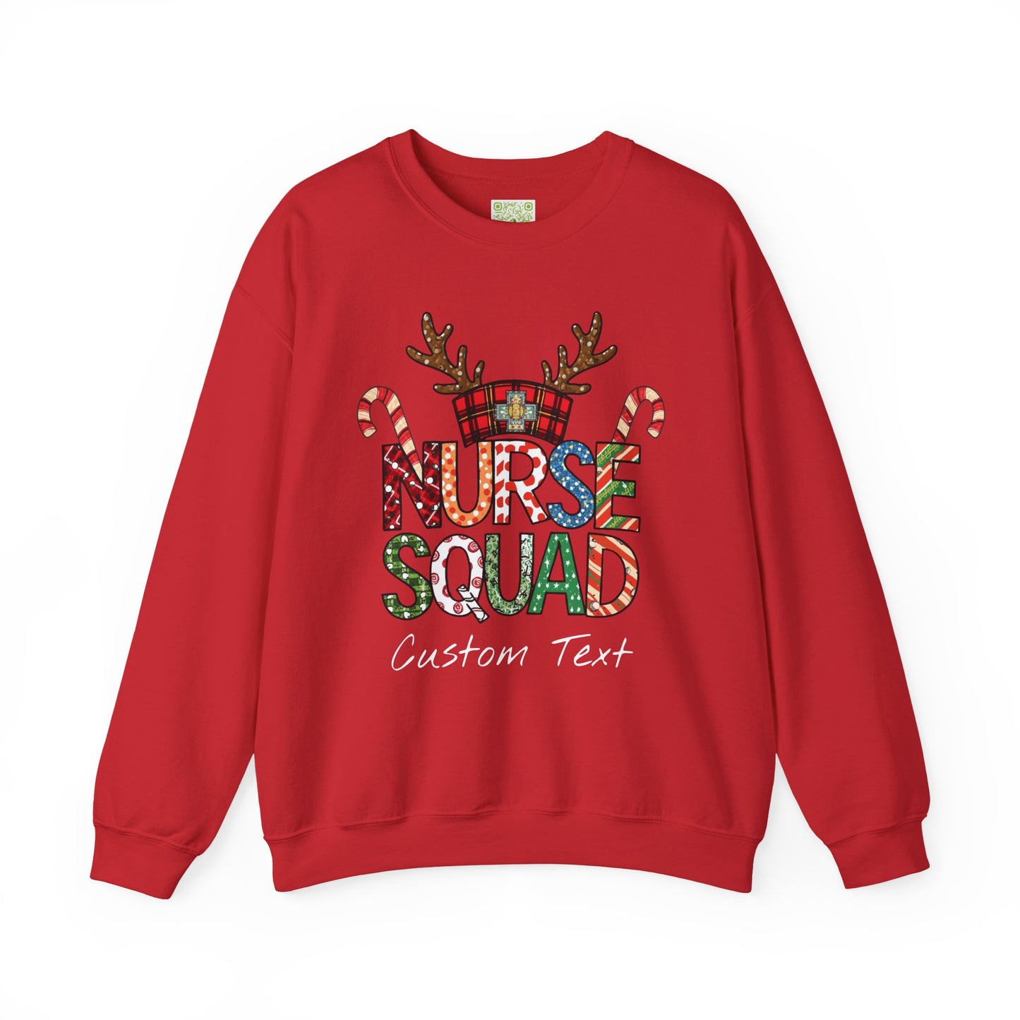 Christmas Nurse Squad Crewneck Sweatshirt – Custom Text Holiday Pullover