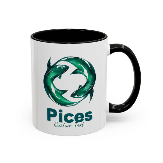 Personalized Pisces Accent Coffee Mug, Zodiac Mug, Astrology Mug, Zodiac Sign Mug, Custom Zodiac Gift, Pisces Birthday Gift