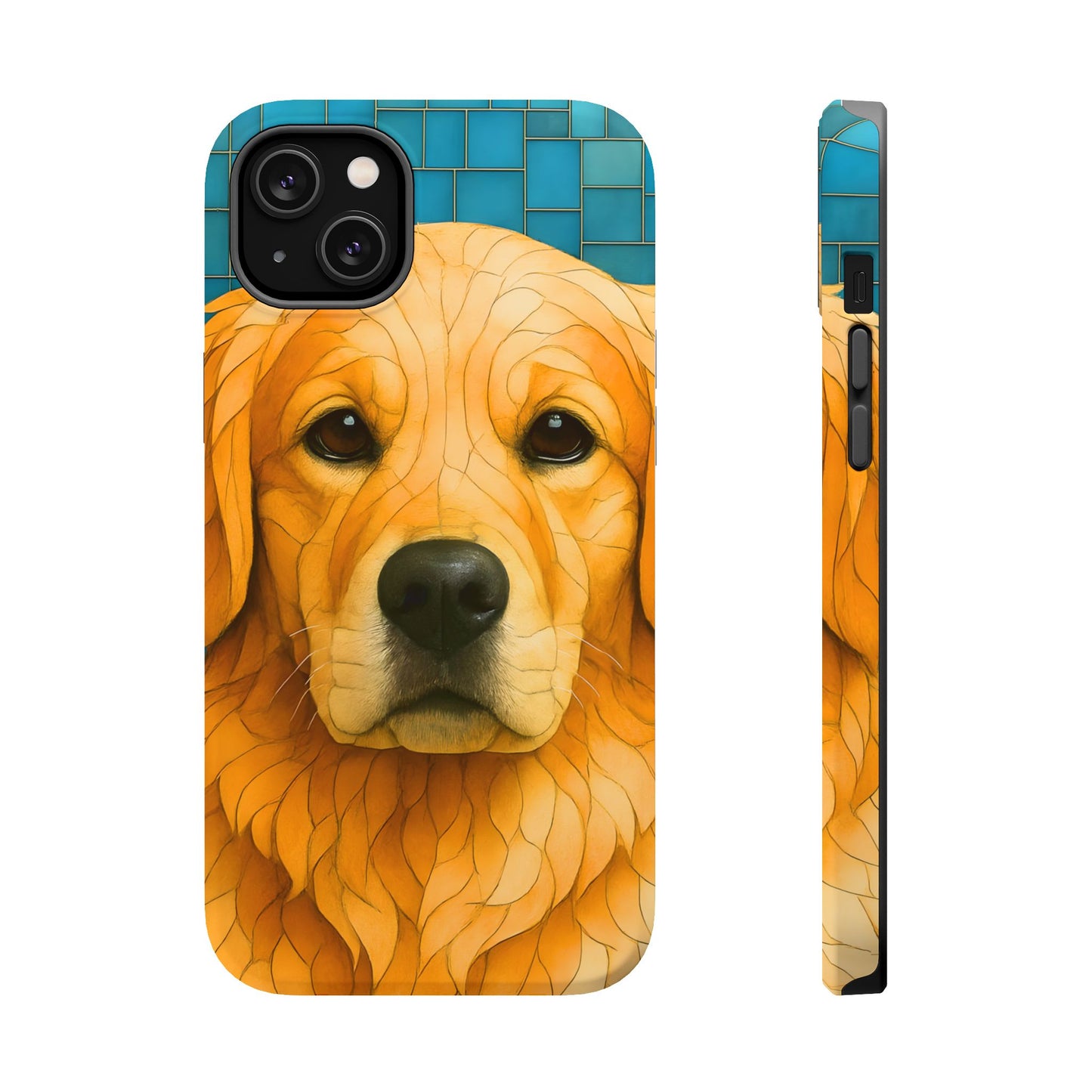 Golden Retriever Mosaic Phone Case, Dog Lover Gift, Protective iPhone Cover, Unique Pet Art, Animal Pattern Case