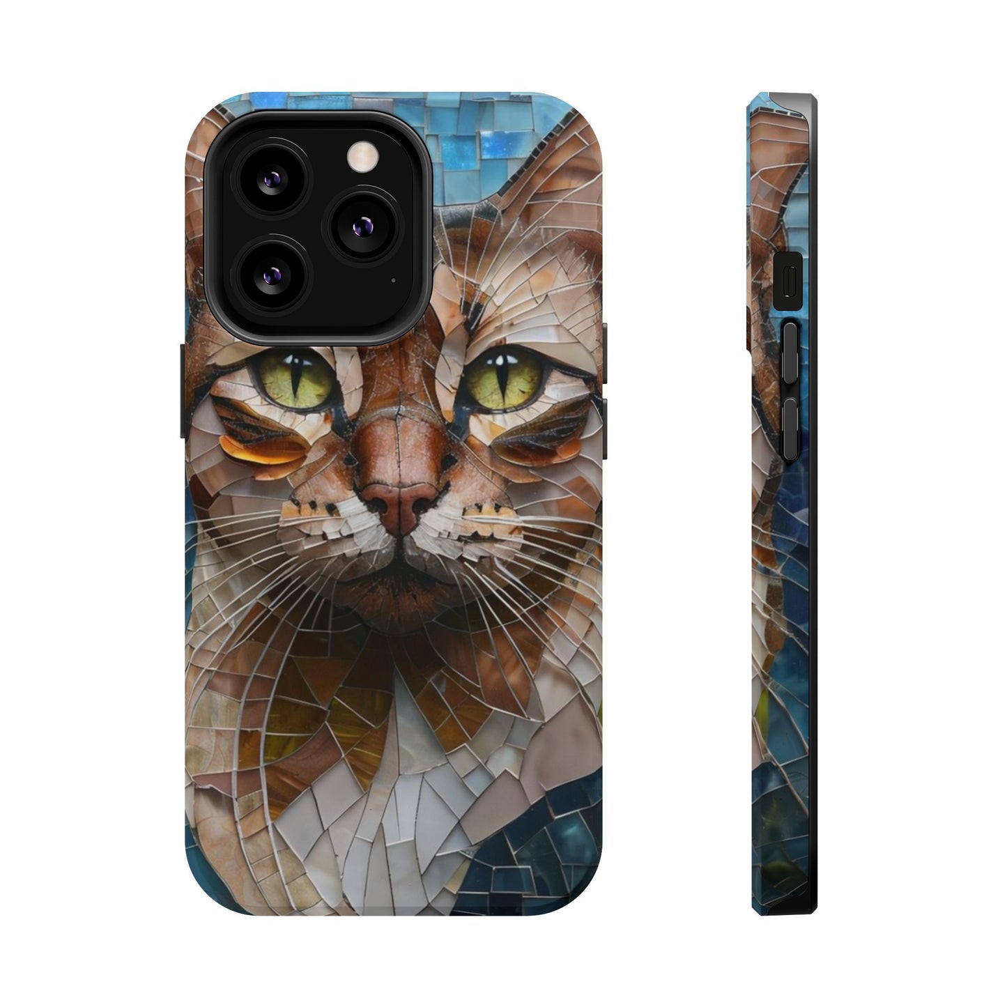 Crazy Cat Lady iPhone Case, Stained Glass Cat, Mosaic Cat Face, Pet Phone Case, iPhone Cat Case, Cat Gift