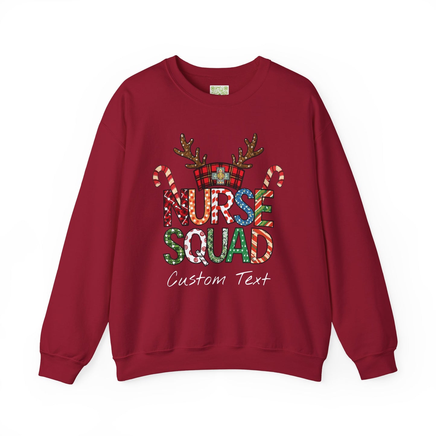 Christmas Nurse Squad Crewneck Sweatshirt – Custom Text Holiday Pullover