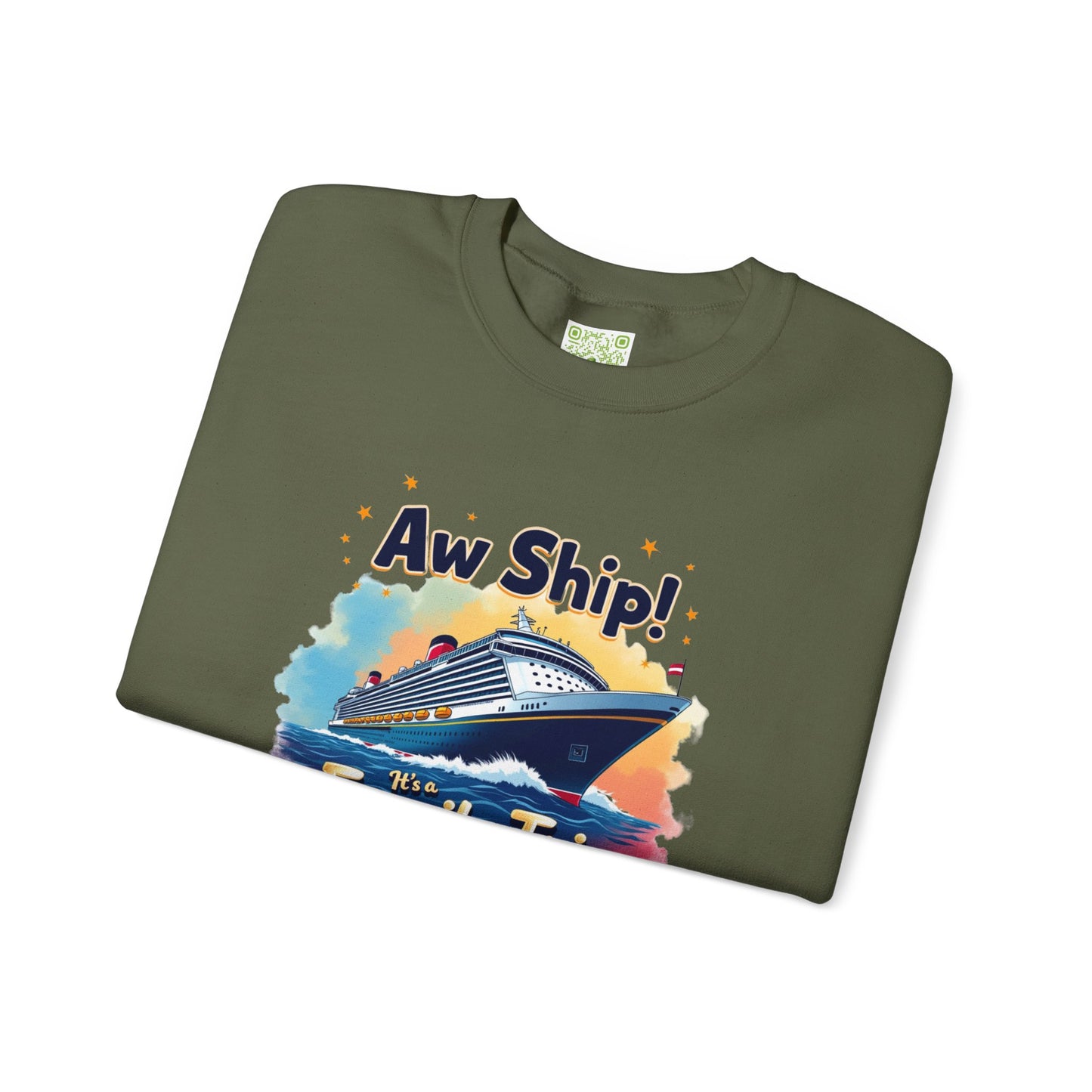 Aw Ship! Family Trip 2025 Unisex Crewneck Sweatshirt, Cruise