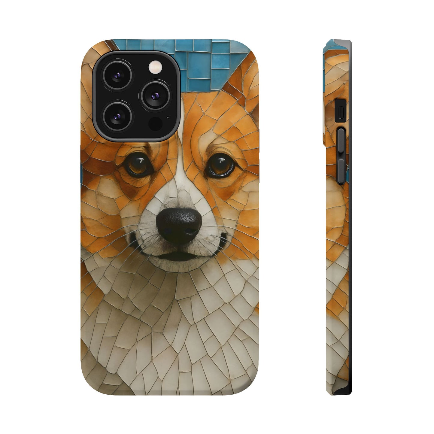 Corgi Mosaic Magnetic Tough Phone Case, Corgi Phone Case, Pembroke Welsh Corgi, Dog iPhone Case, Pet Phone Case