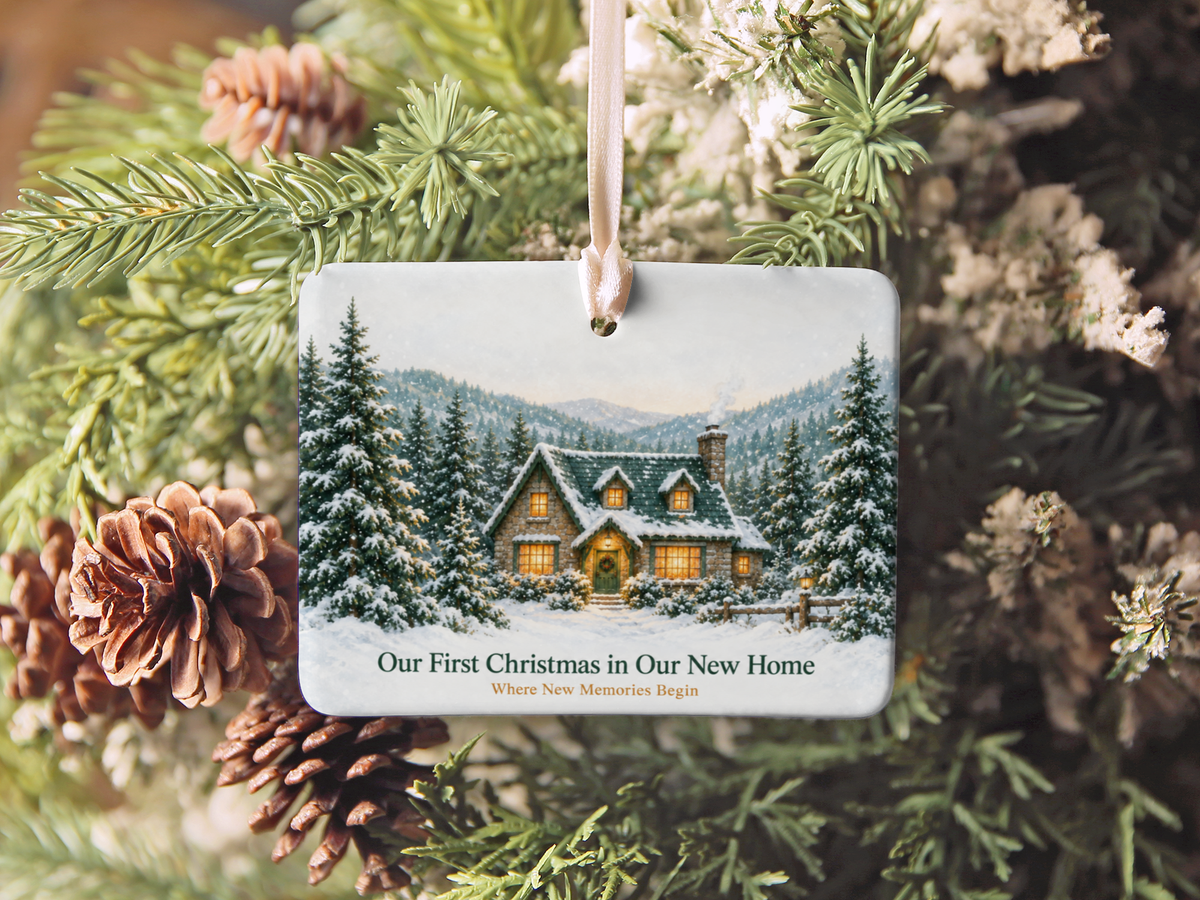 Personalized Family Christmas Story Ornament – New Home