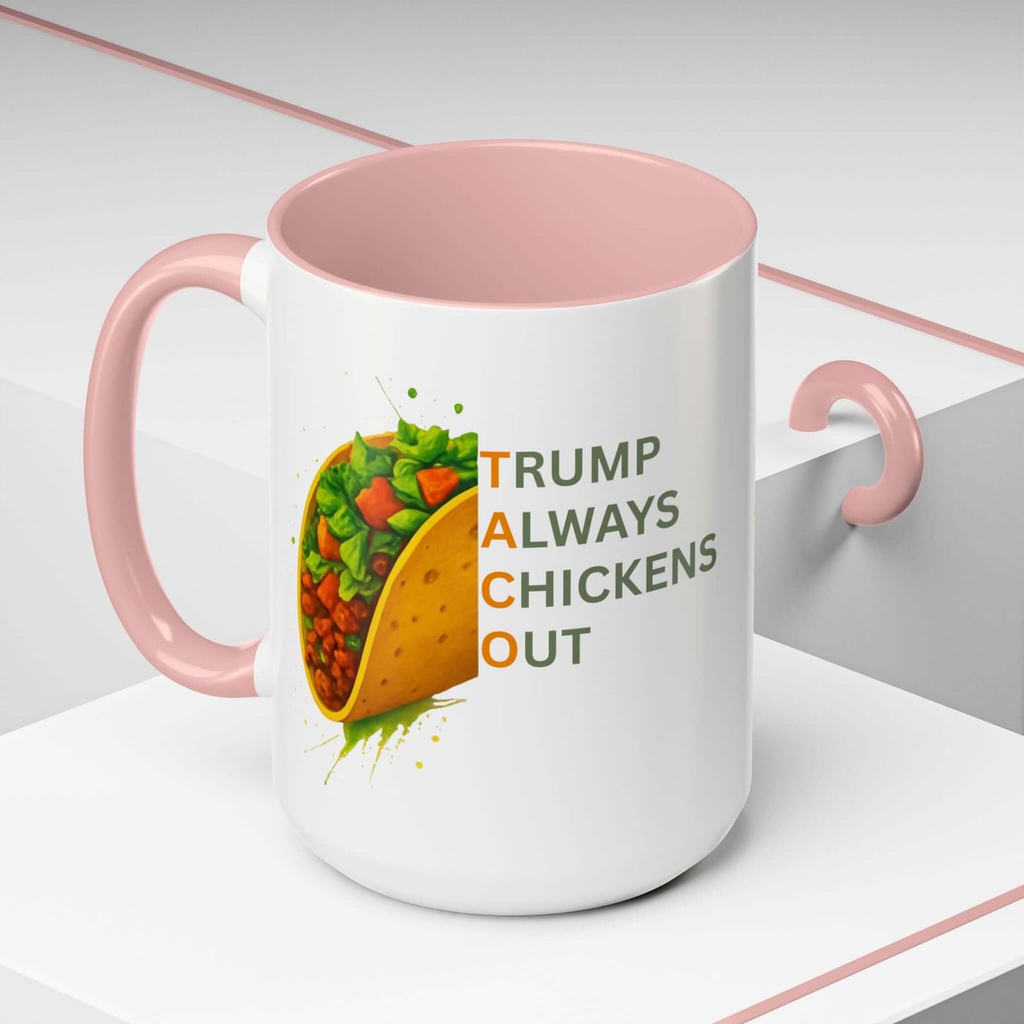 Trump Always Chickens Out TACO Mug, Subtle Anti Trump, Democrat Gift Mug, Funny Liberal Gift, Political Mug