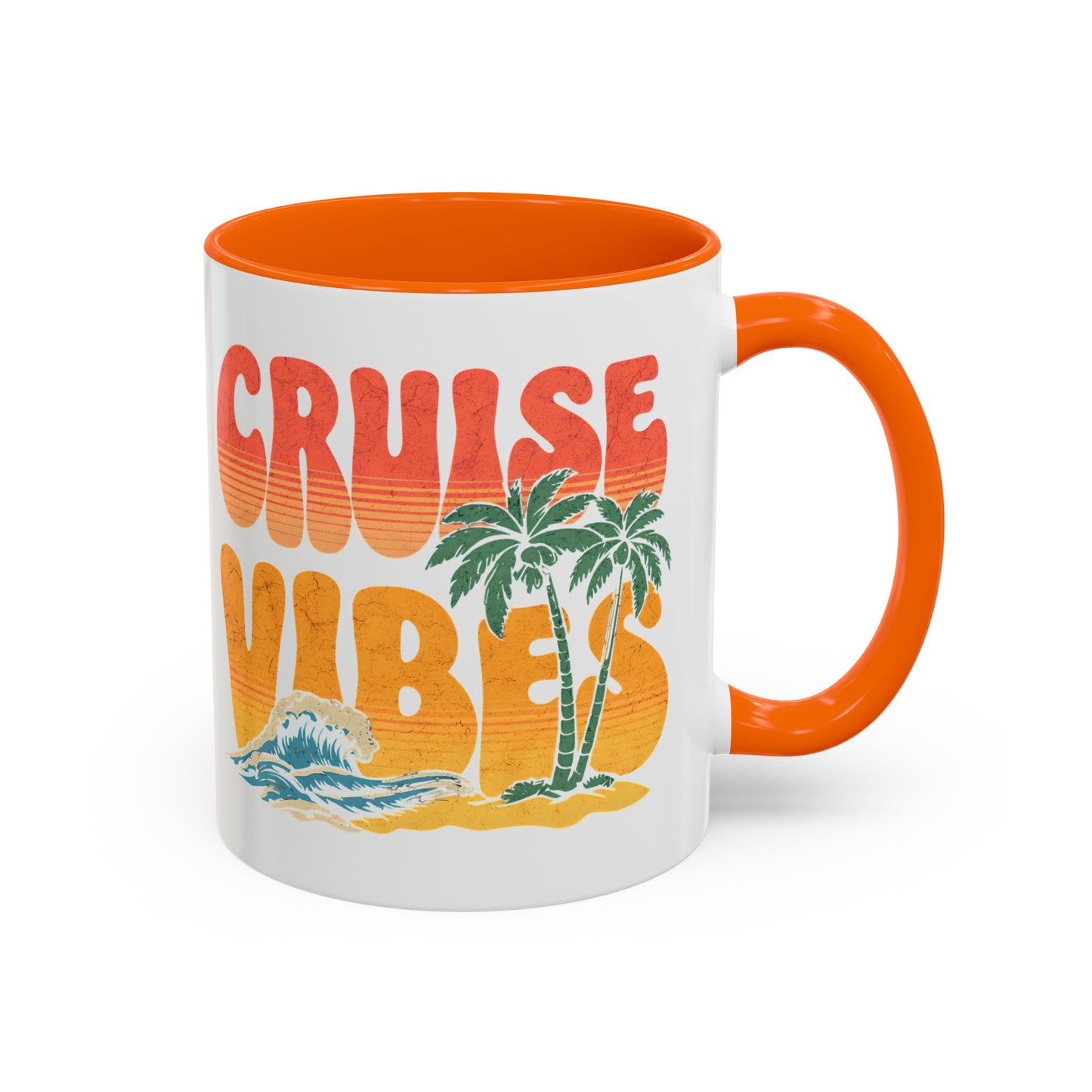 Cruise Vibes Accent Coffee Mug, Cruise Gifts, Royal Caribbean, Disney Cruise Line, Travel Mode, Birthday Cruise Mug