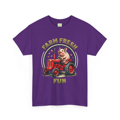 Potbelly Pig Farm Fresh Fun T-Shirt, Vintage Farmhouse Tee, Retro Pig Tractor Shirt, Animal Lover Gift, Country Life Apparel