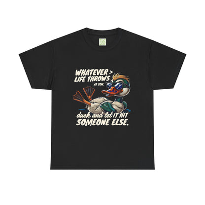 Funny Duck Quote T-Shirt, Unisex Heavy Cotton Tee, Quack Up Through Lifes Challenges