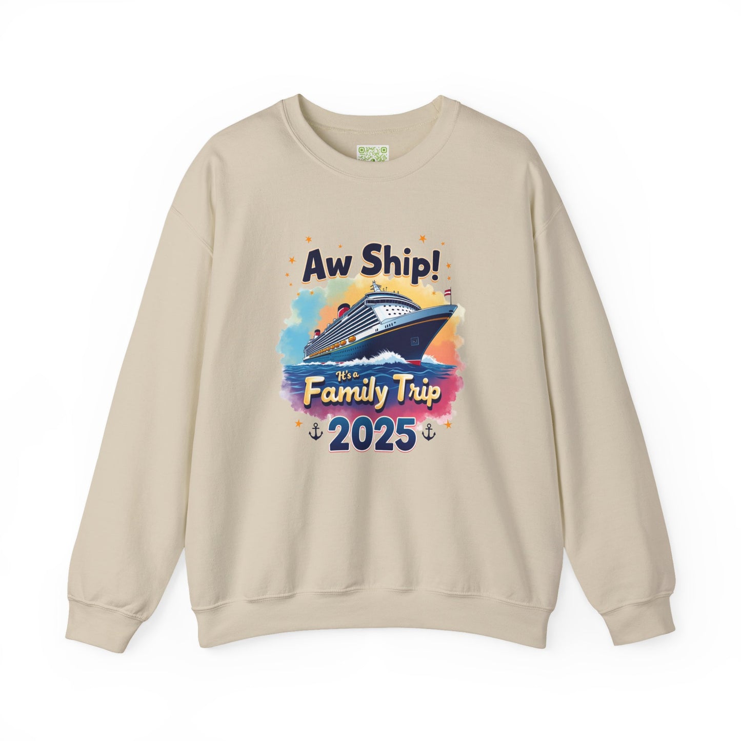 Aw Ship! Family Trip 2025 Unisex Crewneck Sweatshirt, Cruise