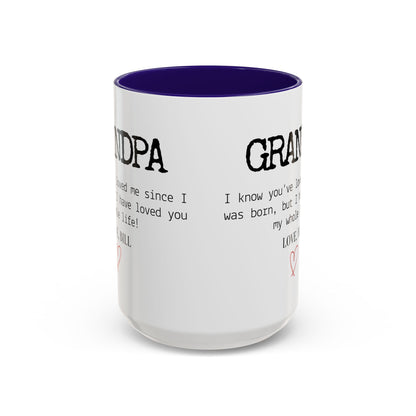Personalized Grandpa Mug, Gift from Grandchild, Custom Message Coffee Cup, Grandpa Birthday Gift, Father’s Day Mug, Sentimental Gift for Grandpa