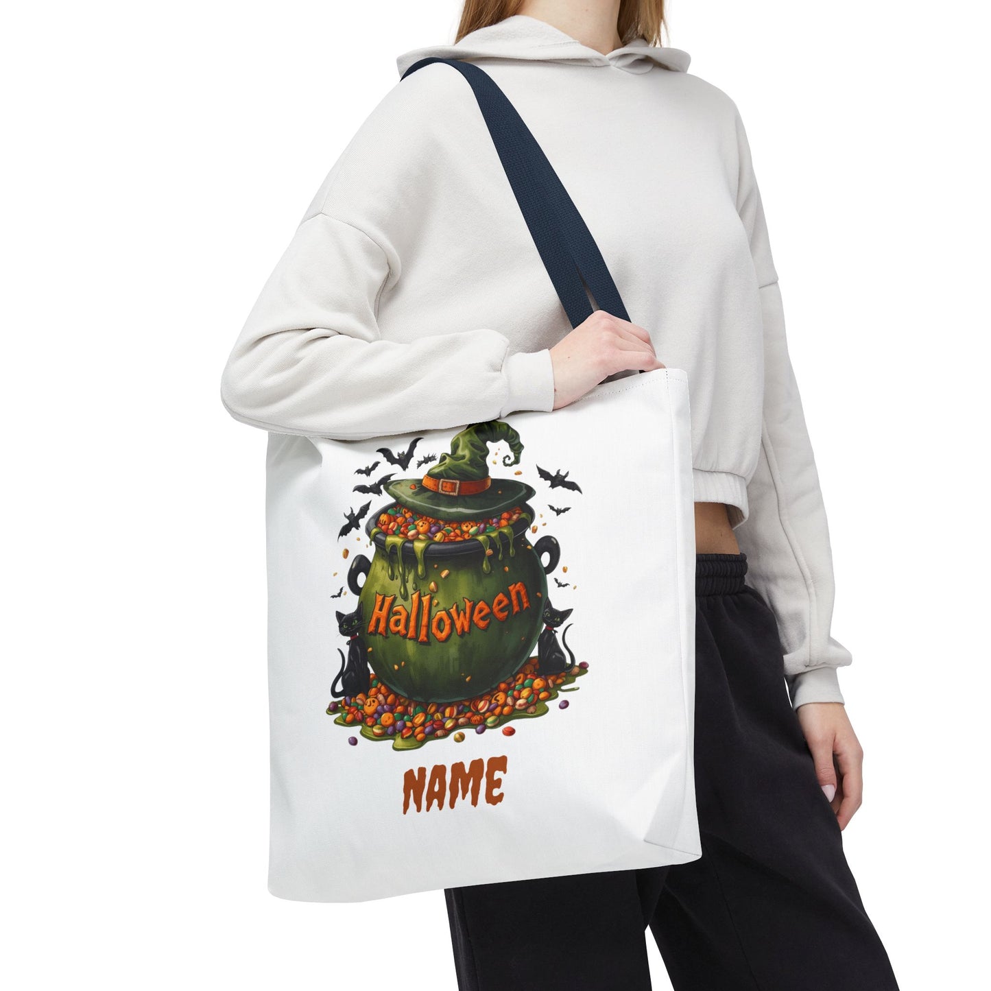 Custom Kids Halloween Trick or Treat Bag – Personalized Candy Tote Sack – Children’s Halloween Gift, Reusable Trick-or-Treat Tote