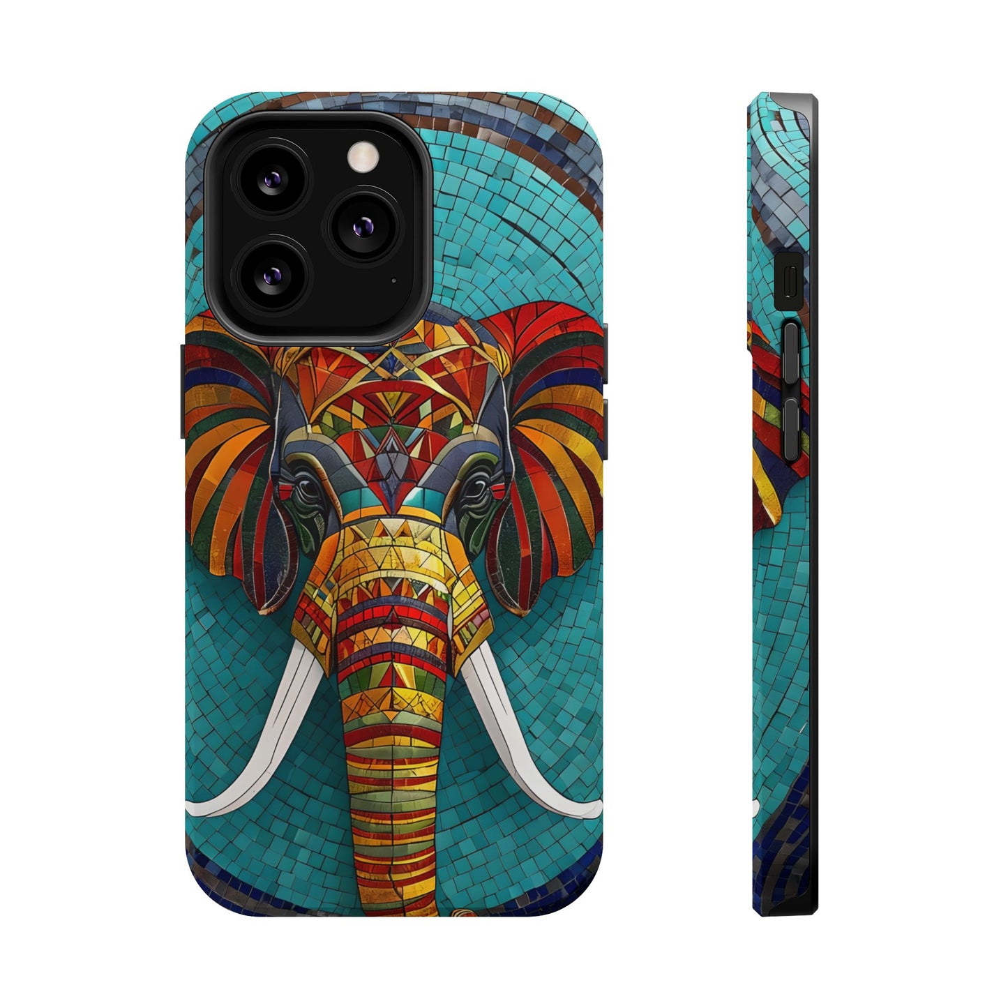 Artistic Elephant Phone Case, Elephant Case, Trendy iPhone Case, Elephant Lover Gift, Unique iPhone Case, Mosaic Design