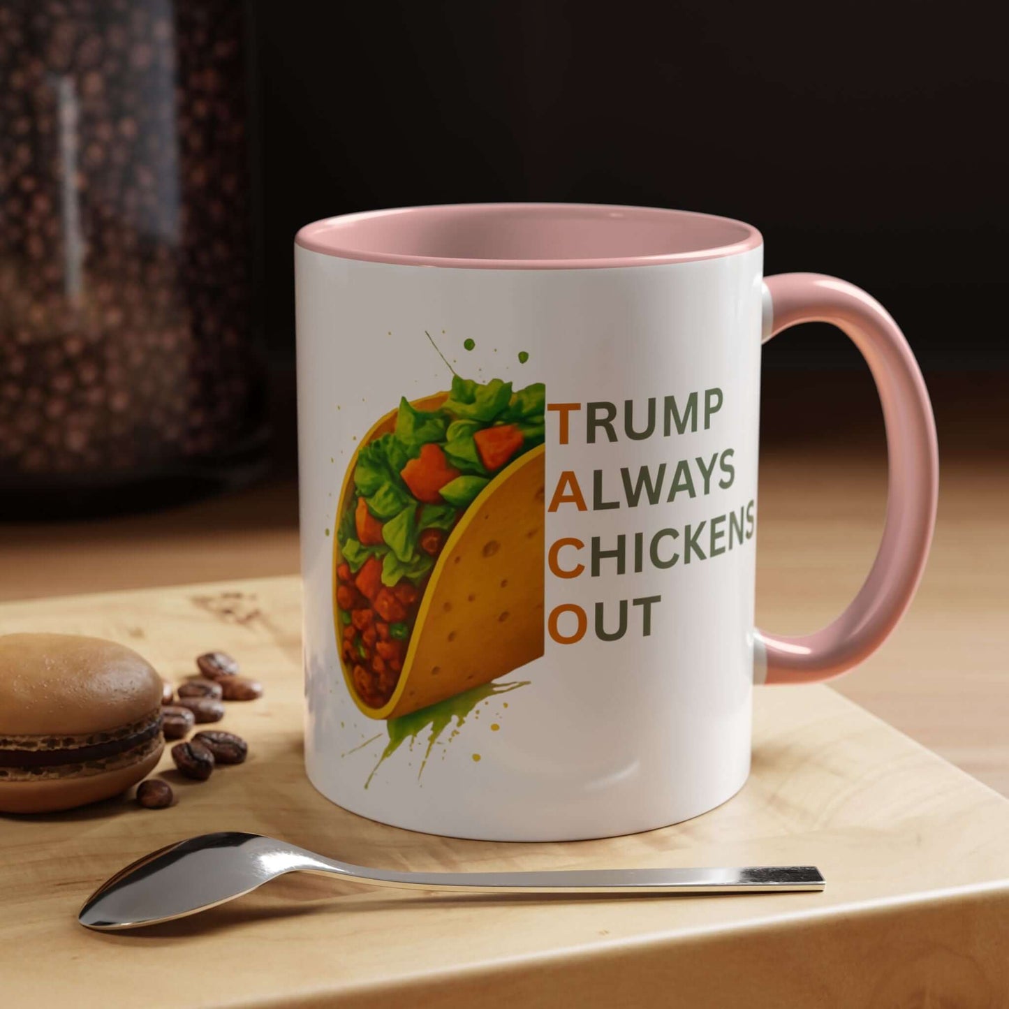Trump Always Chickens Out TACO Mug, Subtle Anti Trump, Democrat Gift Mug, Funny Liberal Gift, Political Mug