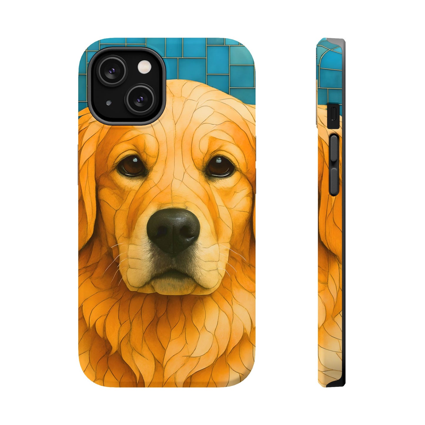 Golden Retriever Mosaic Phone Case, Dog Lover Gift, Protective iPhone Cover, Unique Pet Art, Animal Pattern Case