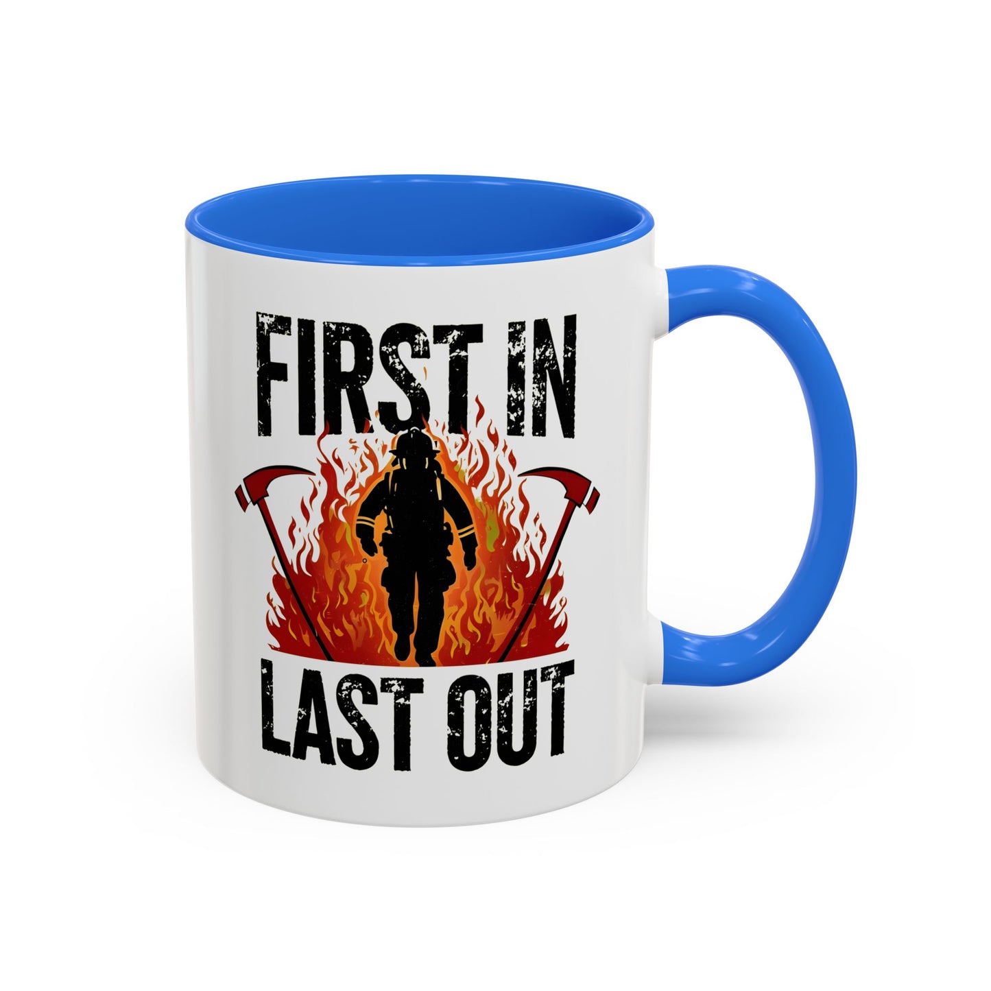 Firefighter First In Last Out Mug, Female Firefighter Gift, Firefighter Wife Mug, Thin Red Line, Firefighter Gift