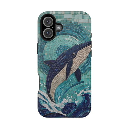 Whale Watching Mosaic iPhone Case, Whale Art, Unique Phone Case, Humpback Whale, Whale Gift, Marine Biology, Whale Watcher