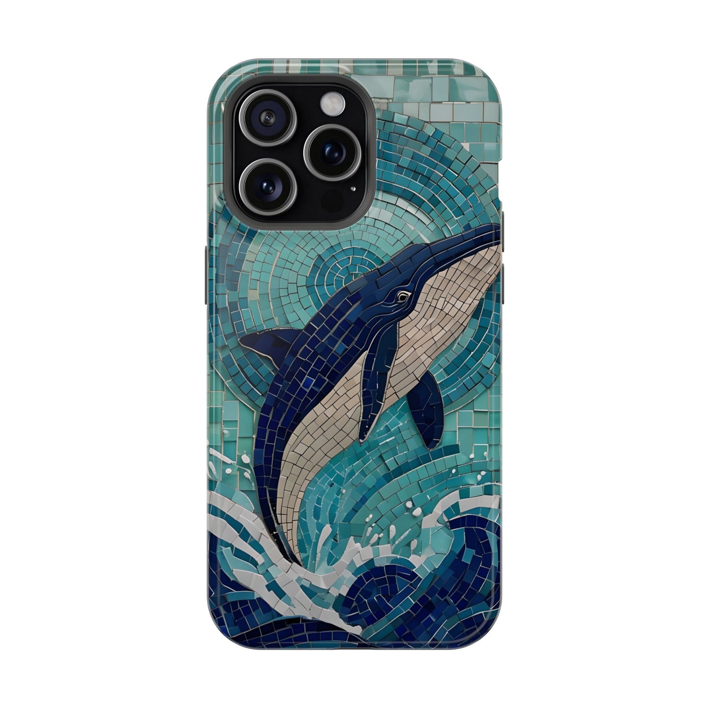 Whale Watching Mosaic iPhone Case, Whale Art, Unique Phone Case, Humpback Whale, Whale Gift, Marine Biology, Whale Watcher