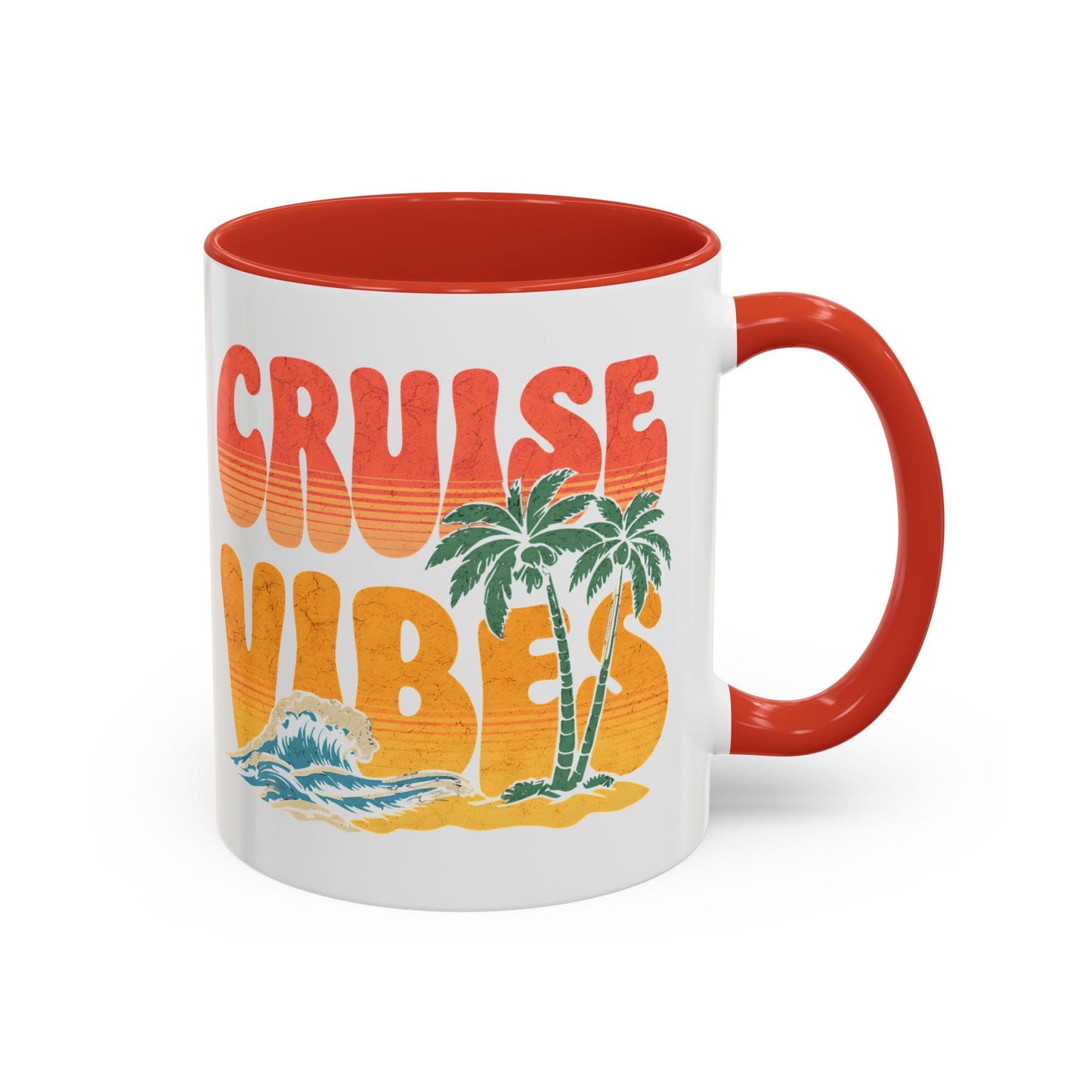 Cruise Vibes Accent Coffee Mug, Cruise Gifts, Royal Caribbean, Disney Cruise Line, Travel Mode, Birthday Cruise Mug