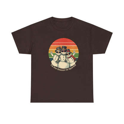 Vintage Snowman T-shirt, 'Tis the Season to Sparkle Shirt, Snowman Apparel, Funny Snowman, Cute Snowman Gift, Snowman Lover Gift, Snowman Gift for Her