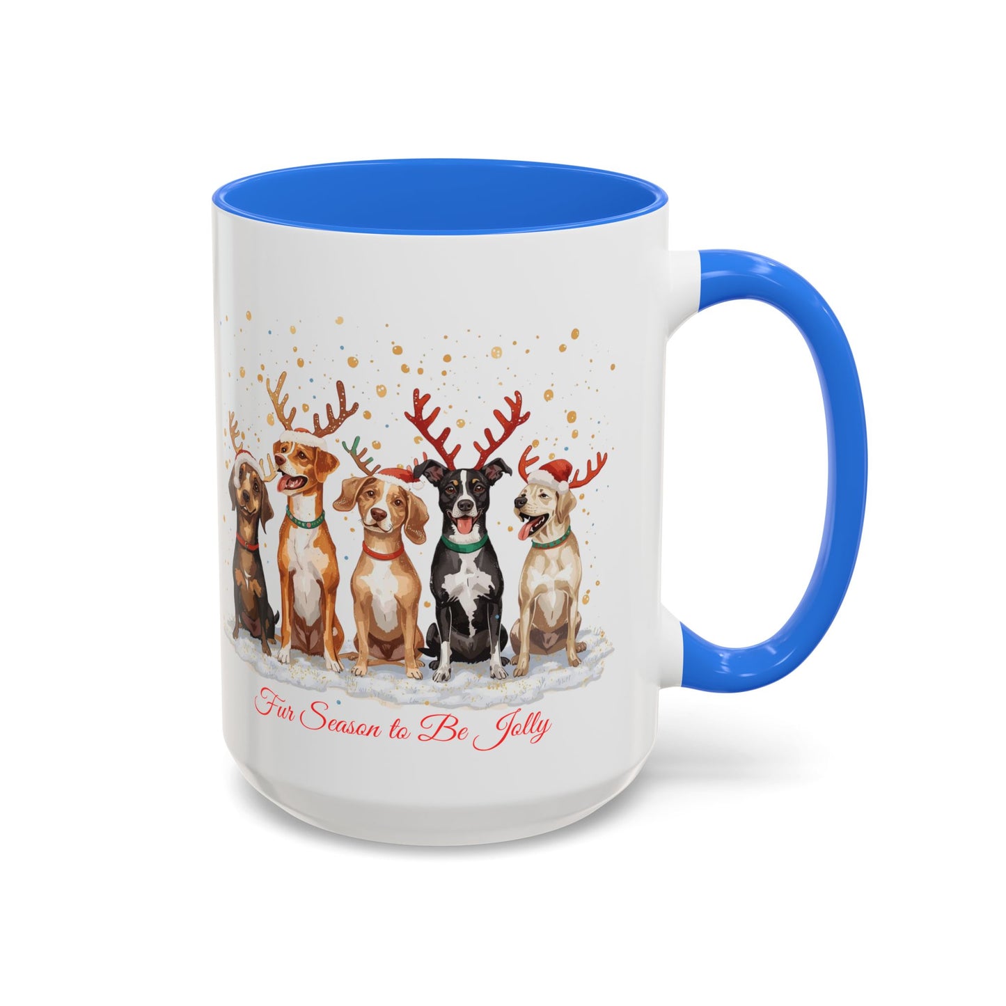 Colorful Holiday Mug with Festive Dogs, Dog Christmas Mug, Dog Mom Mug, Funny Christmas Dog, Merry Christmas