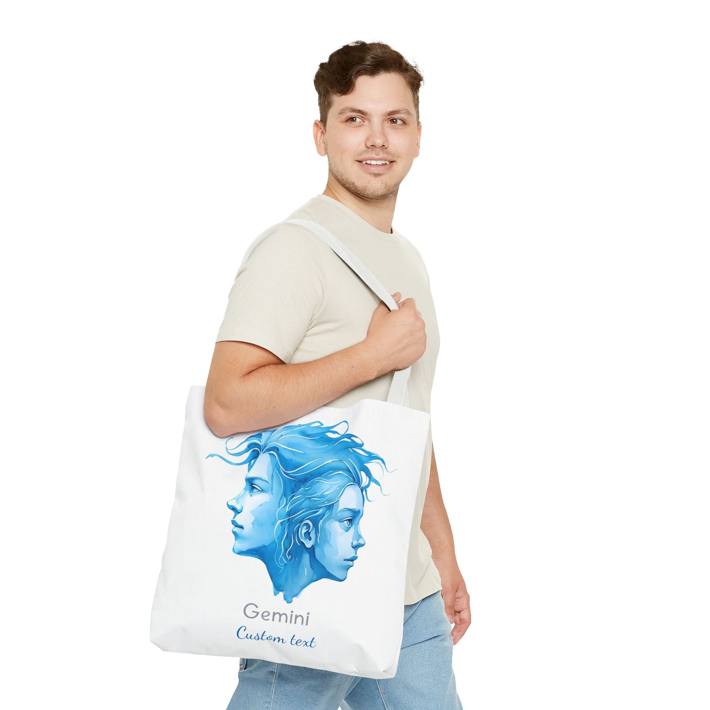 Gemini Zodiac Personalized Tote Bag, Astrology Lover Gift, Artistic Tote Bag, Gemini Birthday Gift, Trendy Tote