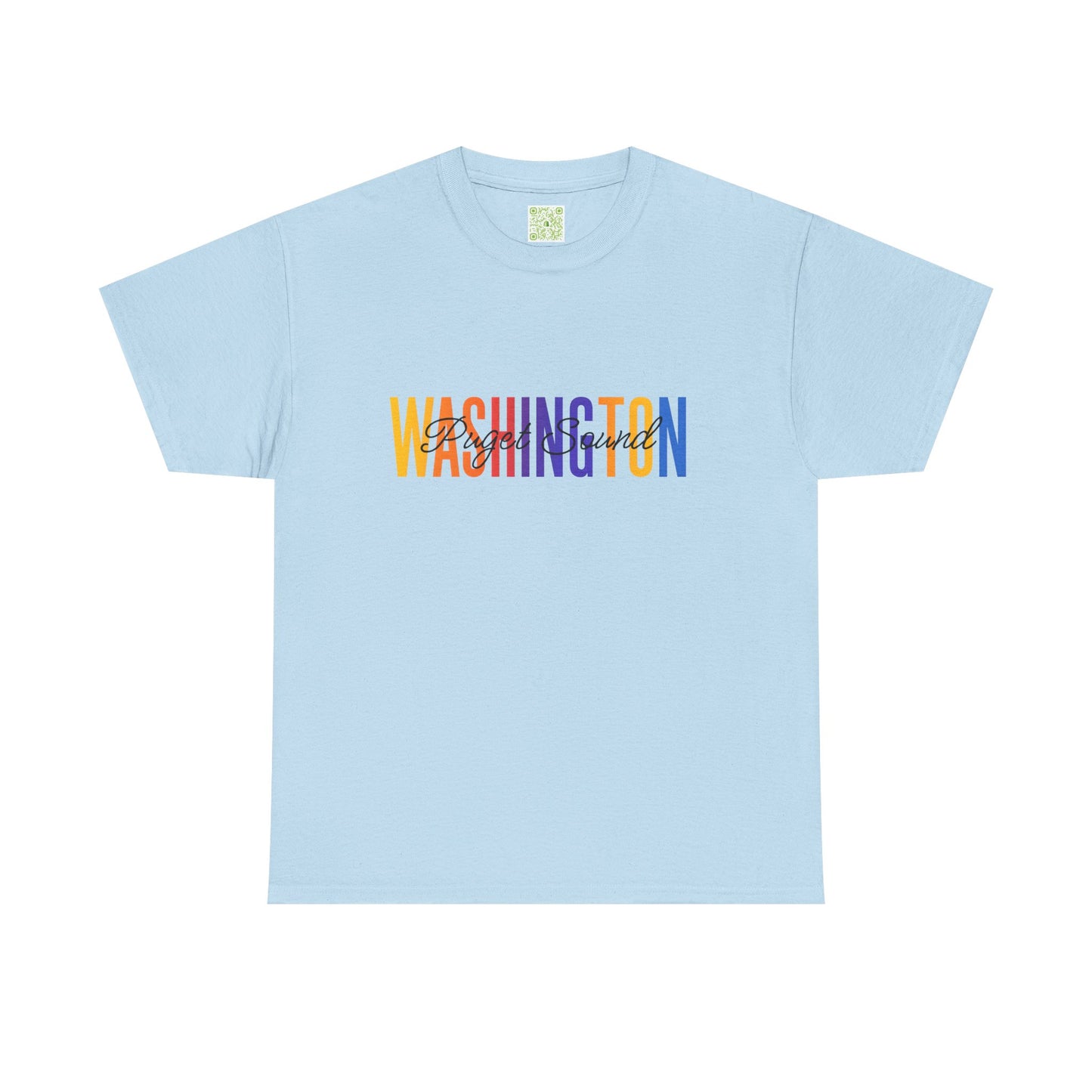 Colorful Puget Sound Washington Tee, Unisex Cotton Shirt, Tacoma Souvenir, Puget Sound Gift, Washington Souvenir
