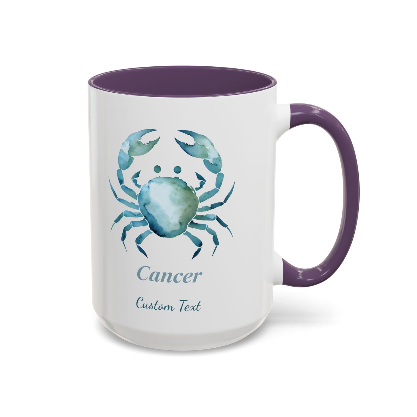 Personalized Cancer Zodiac Accent Coffee Mug, Zodiac Mug, Astrology Mug, Birth Month, Cancer Zodiac Gift, Custom Gift