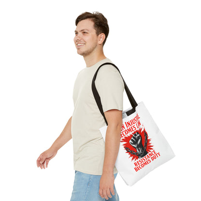 Resistance Duty Tote Bag, Political Protest Tote, Graphic Tote Bag, Subtle Anti Trump, Trendy Tote Bag, Injustice Law