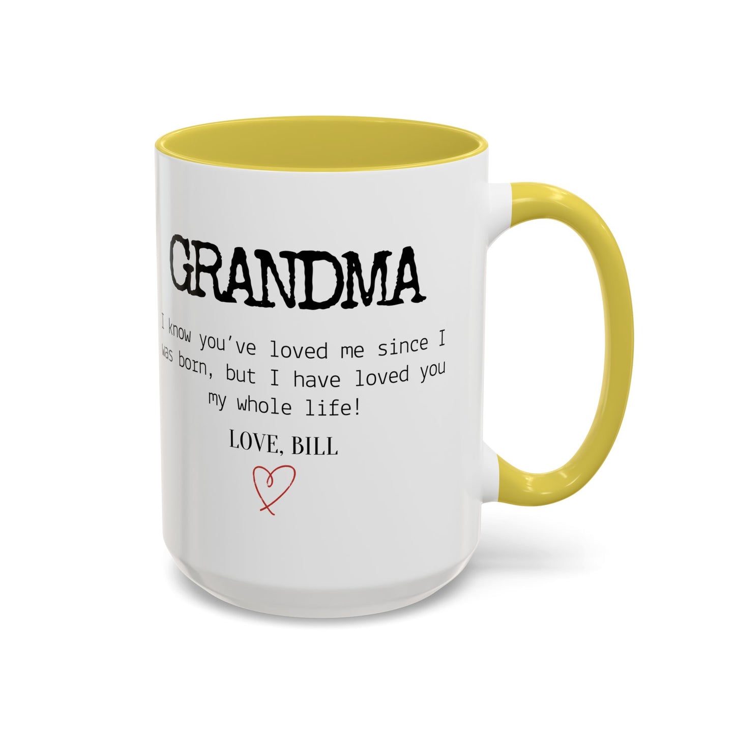 Personalized Grandma Mug, Gift from Grandchild, Custom Message Coffee Cup, Grandma Birthday Gift, Mother’s Day Mug, Sentimental Gift for Grandma