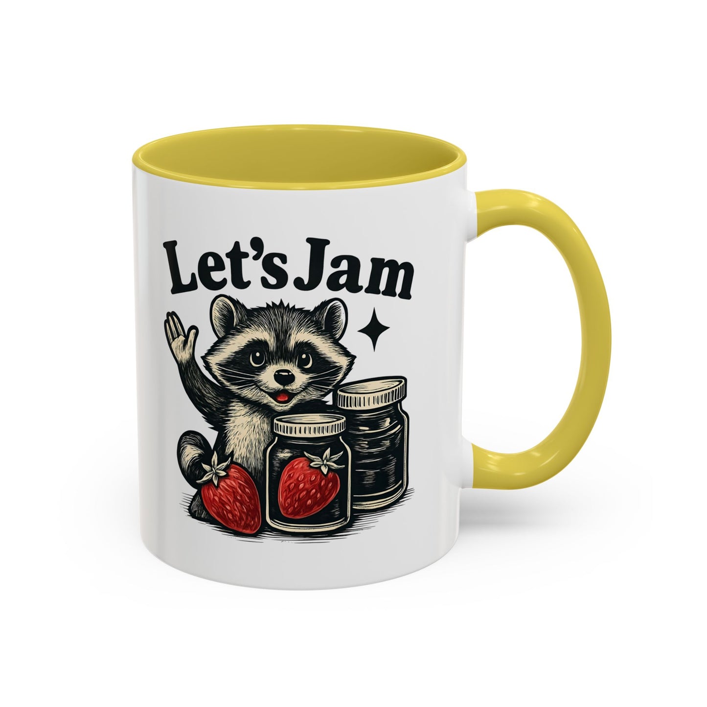 Racoon Mug, Racoon Gifts, Let's Jam Coffee Mug, Strawberry Mug, Cute Summer Mug, Raccoon Strawberry Mug, Funny Raccoon Mug, Trending Now