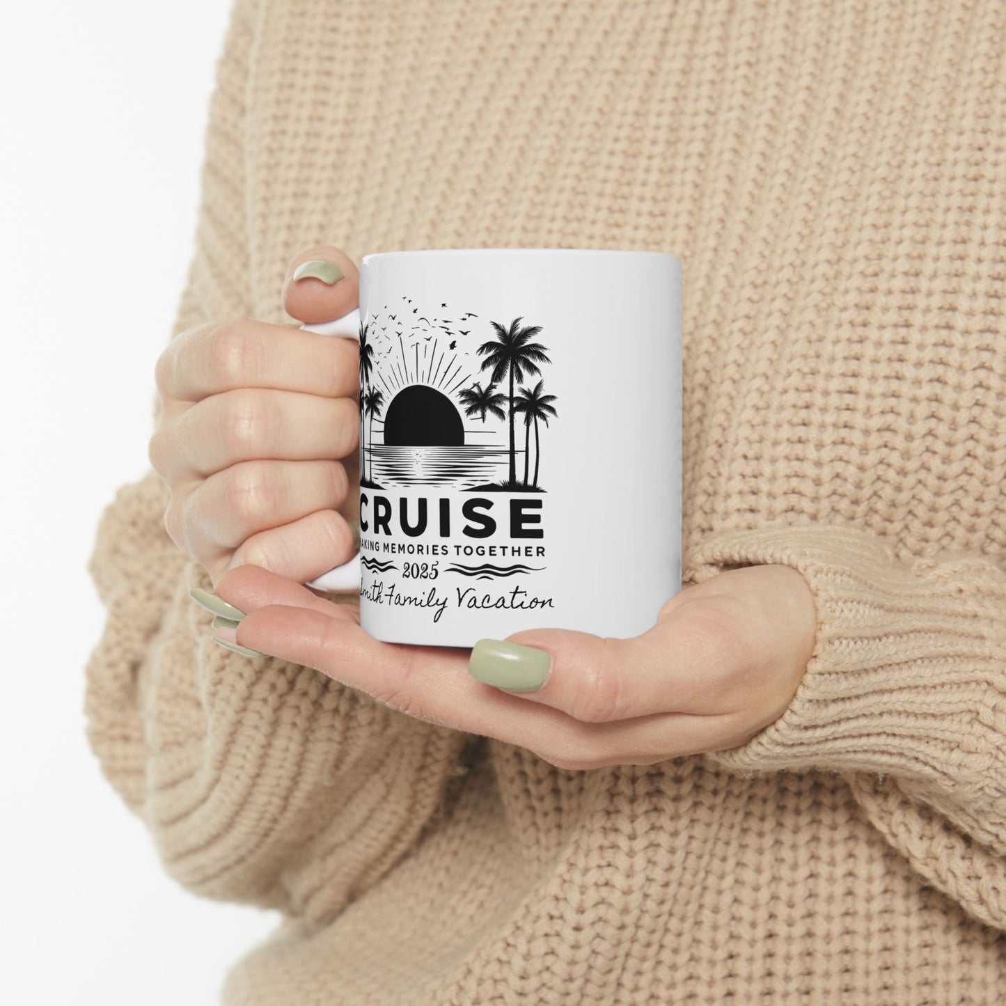 Personalized Tropical Cruise Mug, Ceramic Mug, Cruise Cup, Cruise Ship Cup, Travel Enthusiast Gift, Family Reunion Gift, Bachelorette Cruise