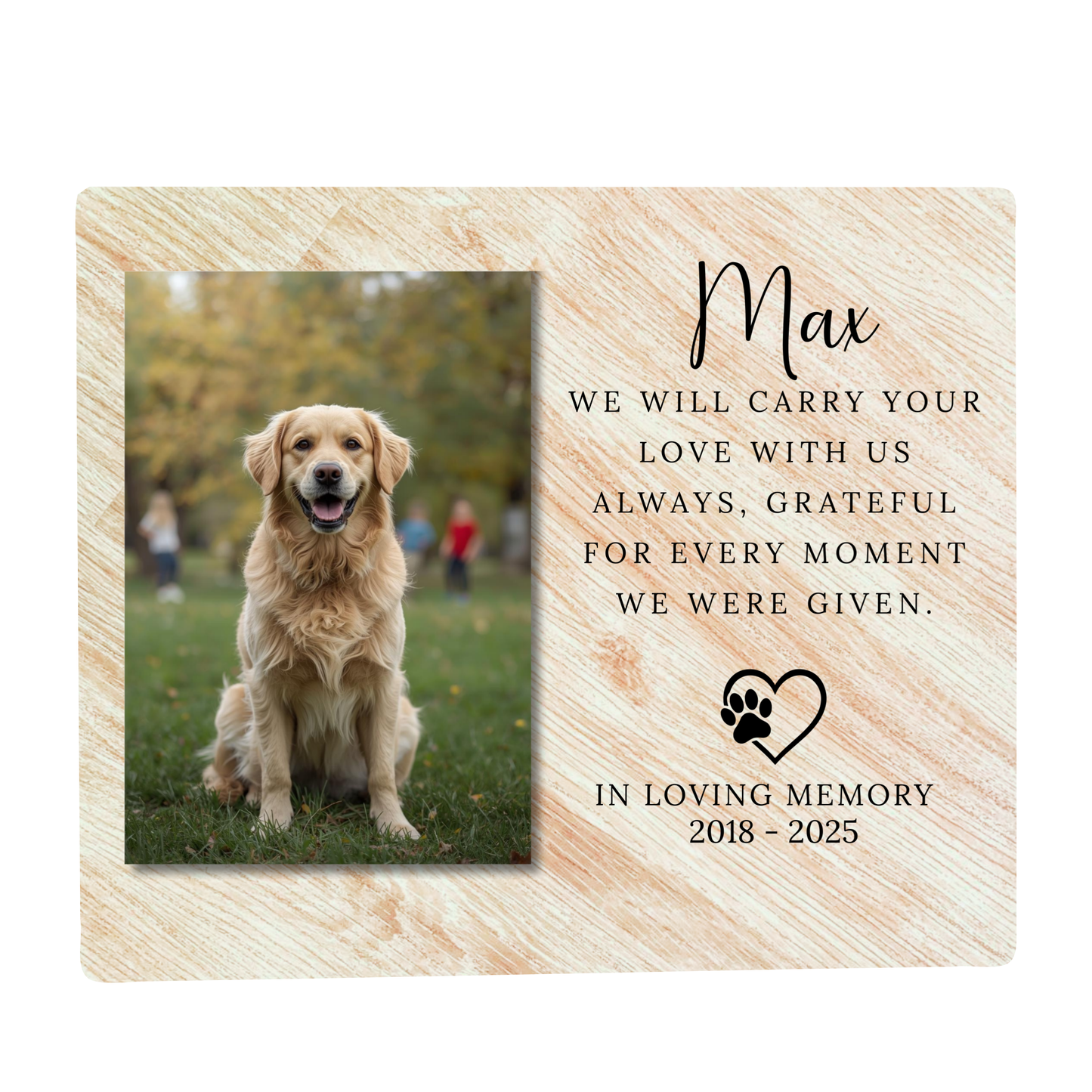 Pet Remembrance Gift - Pet Memorial Dog Memorial - Plaque - Horizontal