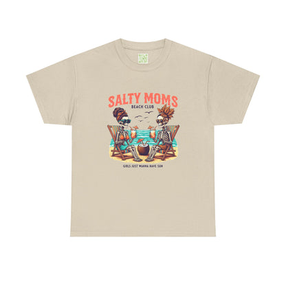 Salty Moms Beach Club Unisex Tee, Summer Fun Shirt, Beach Day Tee, Beachwear Gift, Mom Gift, Graphic Tee